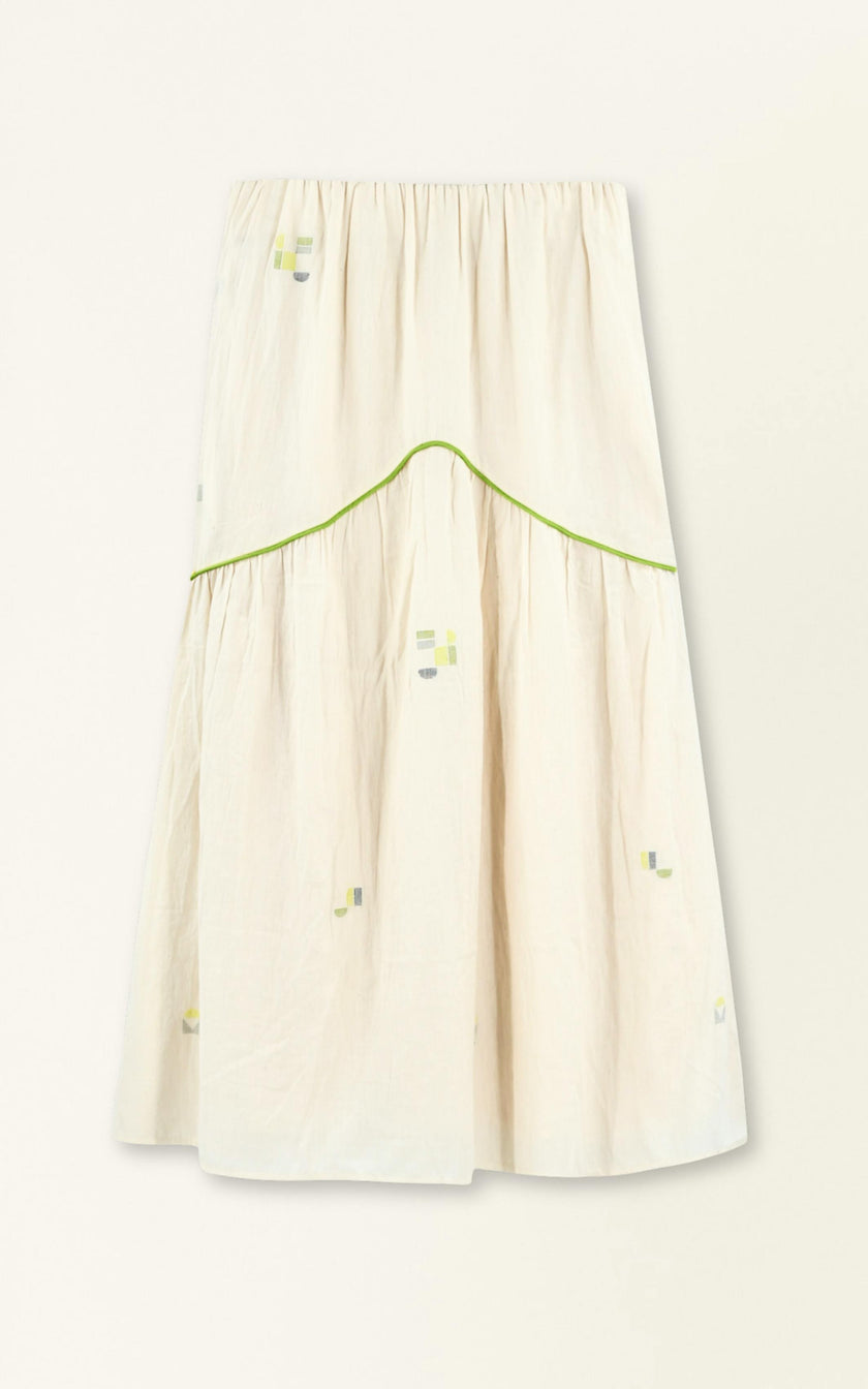Brighton Skirt in Lime Jamdani