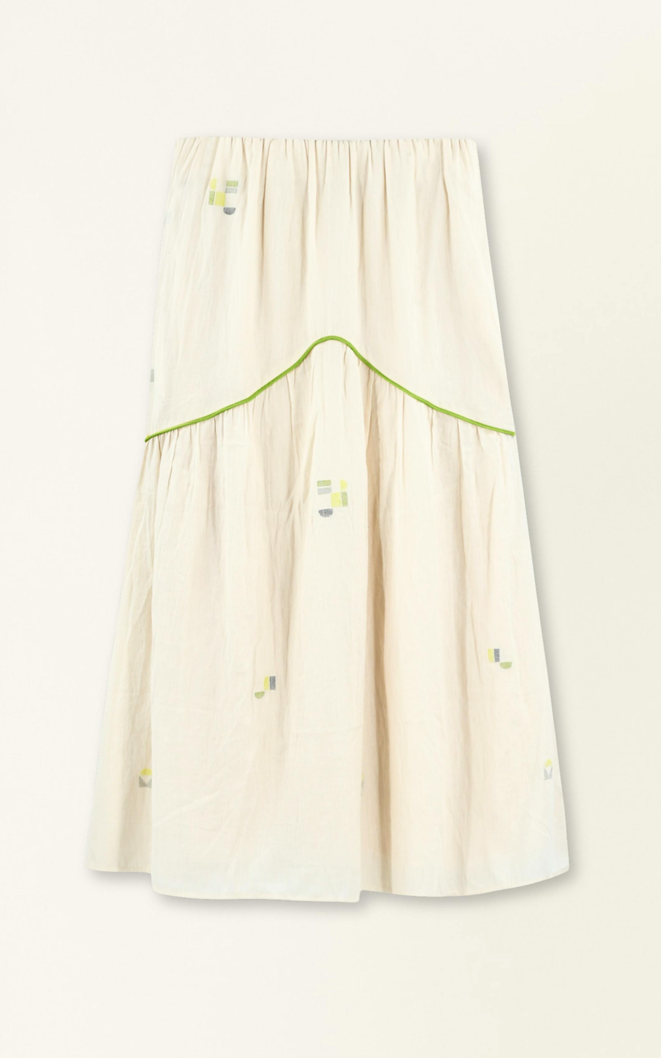 Brighton Skirt in Lime Jamdani