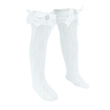 Rhinestone Lace Trim Bow Socks
