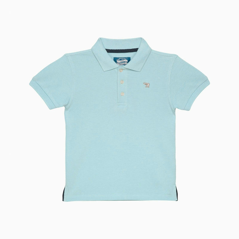 Harry Piqué Polo in Pale Blue