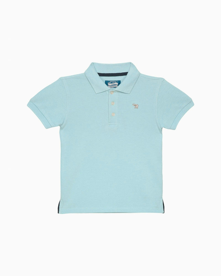 Harry Piqué Polo in Pale Blue