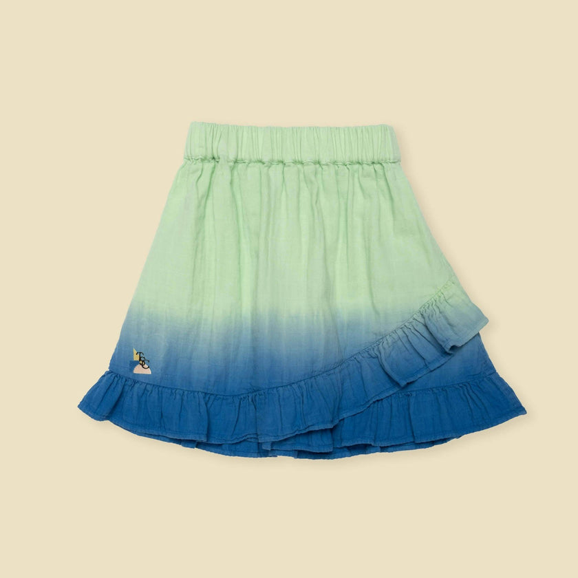 Organic Crossover Sunday Skirt in Dip Dye Gauze
