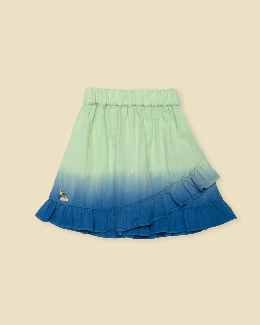 Organic Crossover Sunday Skirt in Dip Dye Gauze