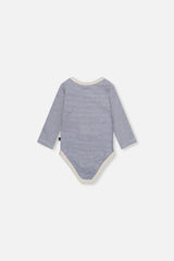 Organic Cotton Onesie Blue Printed Stripes
