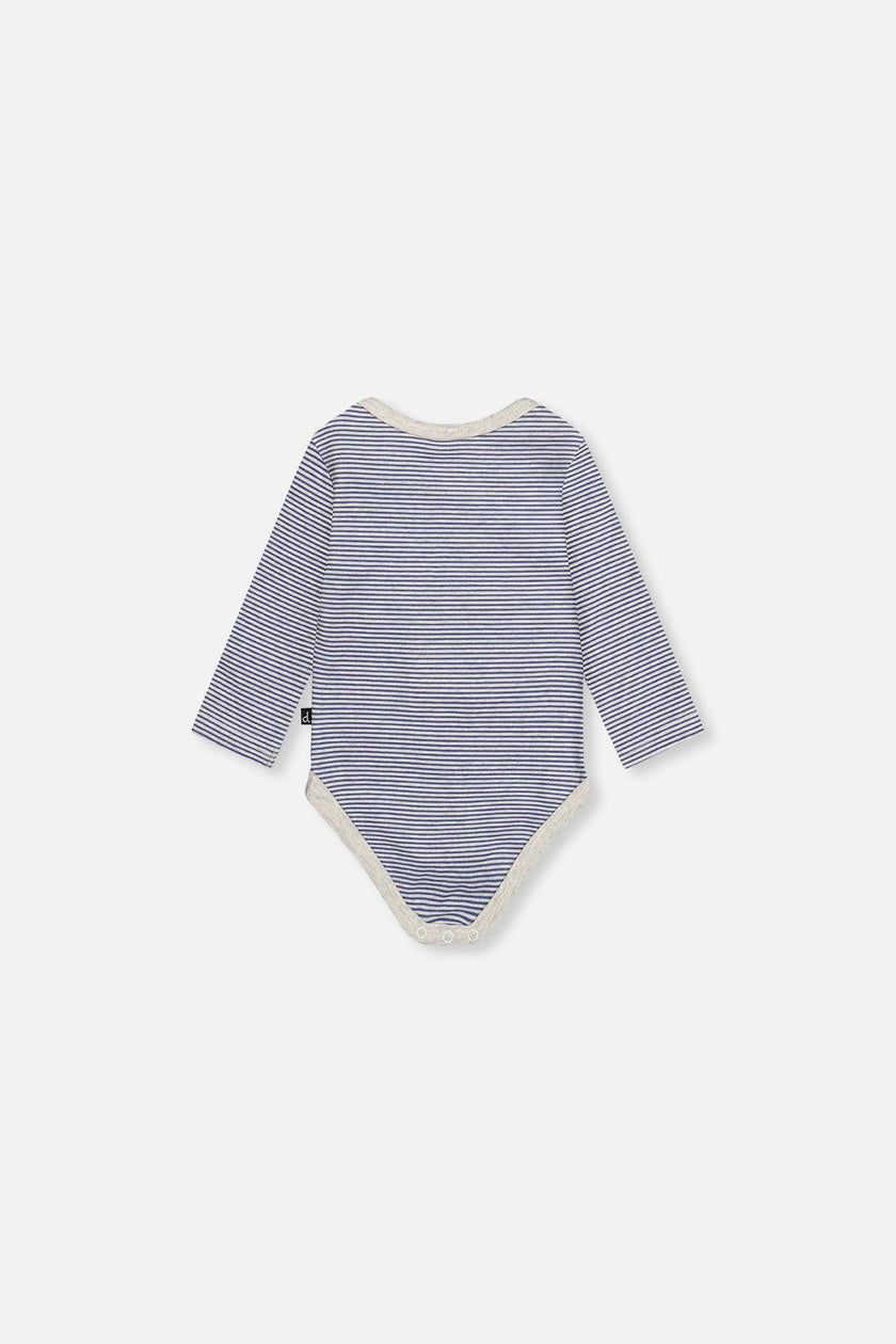 Organic Cotton Onesie Blue Printed Stripes