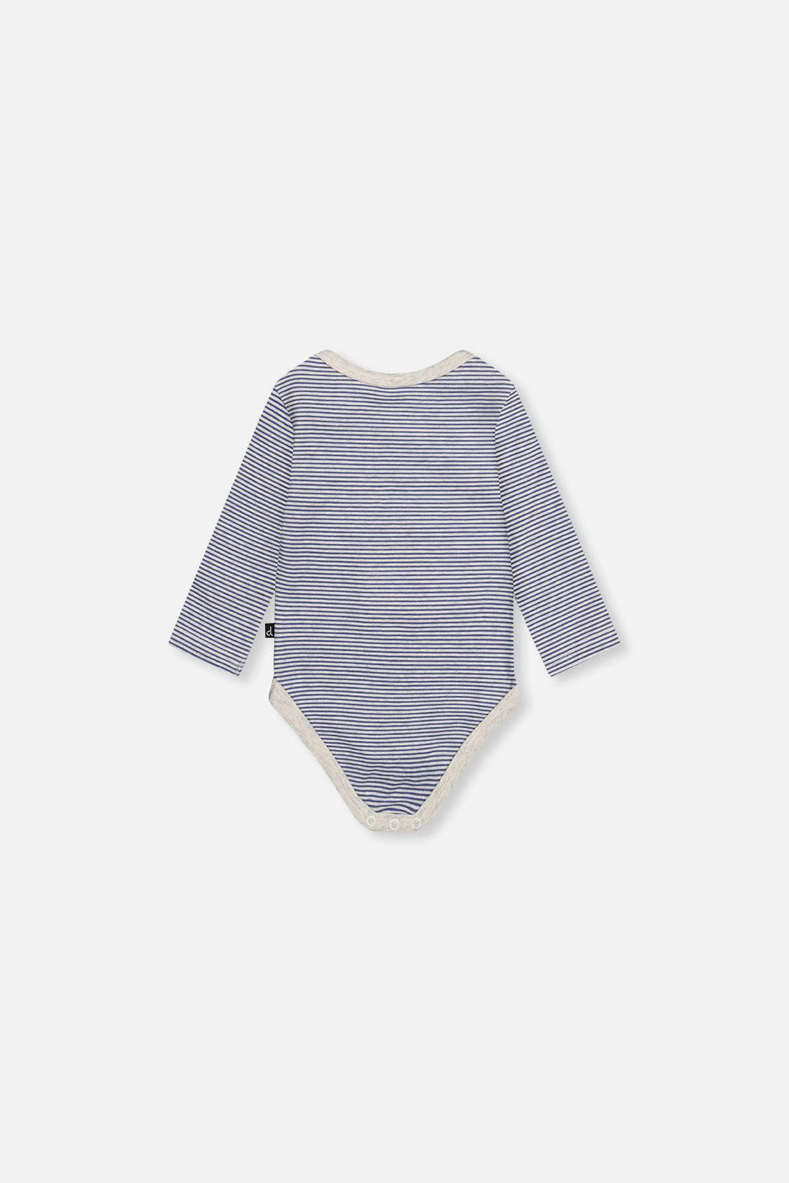 Organic Cotton Onesie Blue Printed Stripes