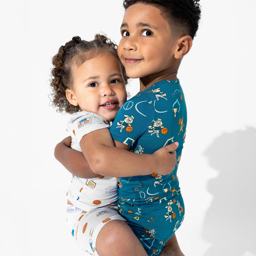 Basketball Pups Bamboo Kids Pajama Short Set