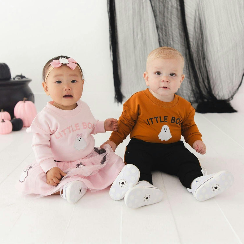 Sweet Ghost Halloween Grosgrain Bow Baby Headband