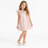 Iridescent Stardust Pink Sequin Birthday Dress for Girls