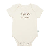 graphic bodysuit | one month milestone taupe