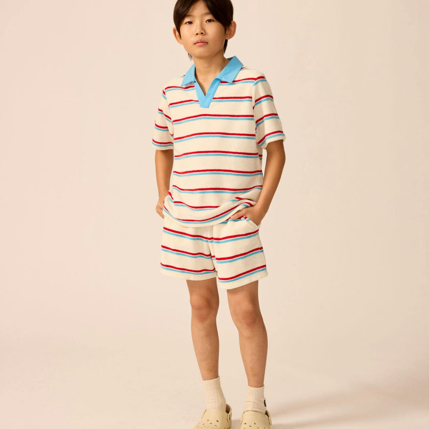 Organic Weekend Shorts in Terry Stripe