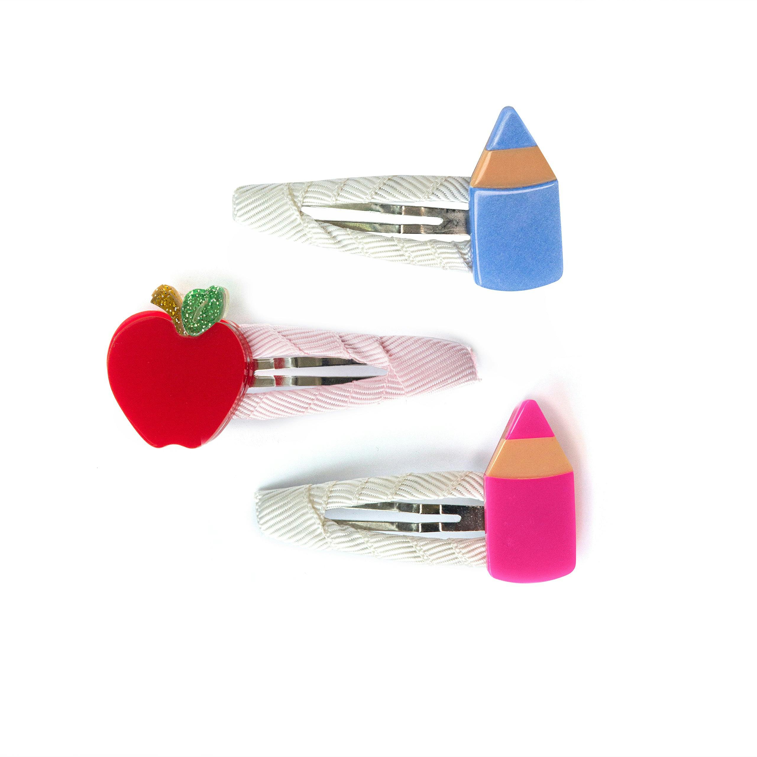 Pencils Vibrant Colors & Apple Snap Clips - BTS
