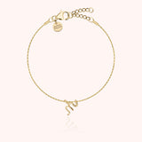 Initial Bracelet, 14k Yellow Gold Filled