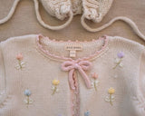 Embroidered Bolero in Pink/Natural