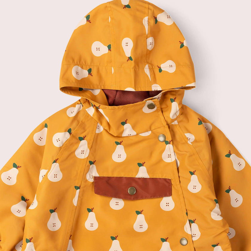 Summer Pears Recycled Waterproof Packaway Anorak, Gold