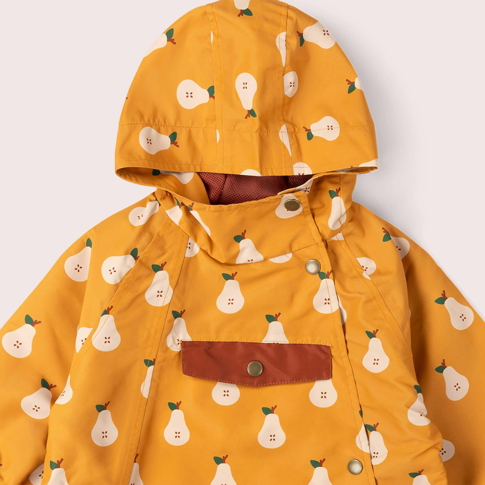 Summer Pears Recycled Waterproof Packaway Anorak, Gold