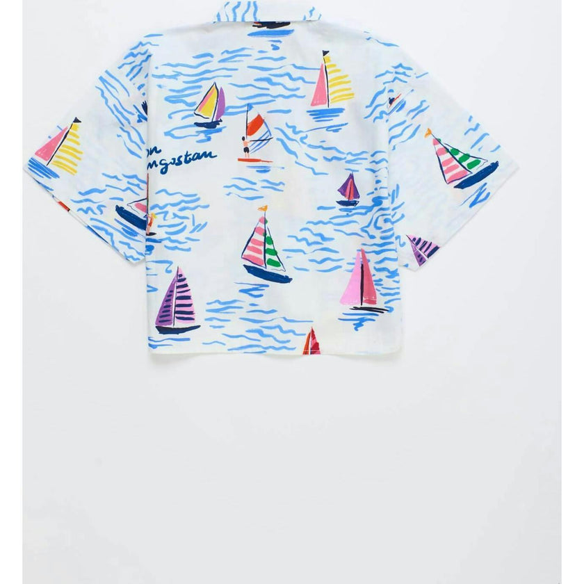 BARCOS CROPPED SHIRT WHITE