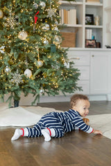 Stripe Knit Longall with Golf Cart & Christmas Tree
