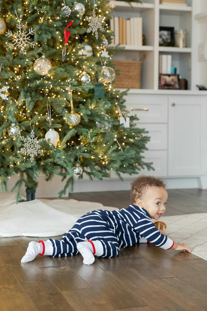 Stripe Knit Longall with Golf Cart & Christmas Tree
