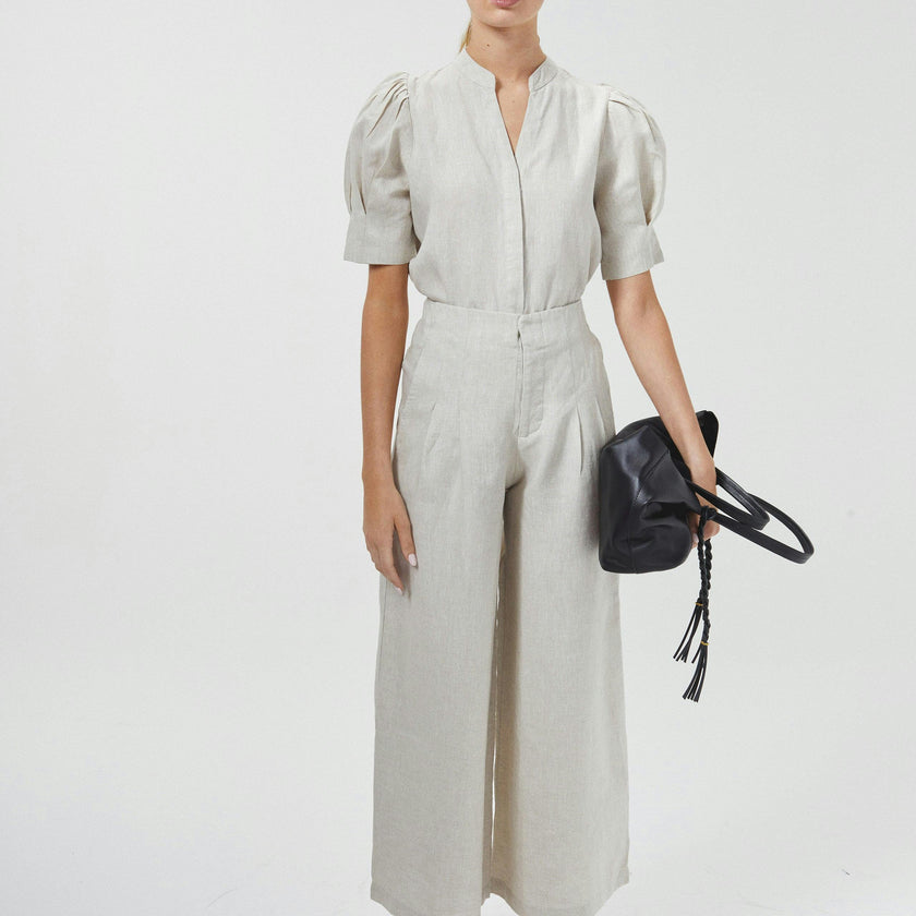 Culotte Linen Pants - Natural