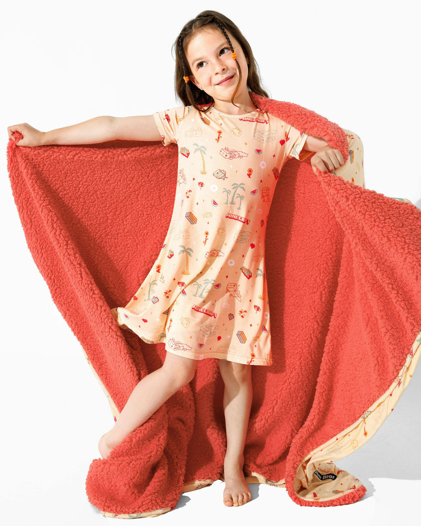 Minecraft: Summer Vibes Bamboo Girls' Short Sleeve Dress