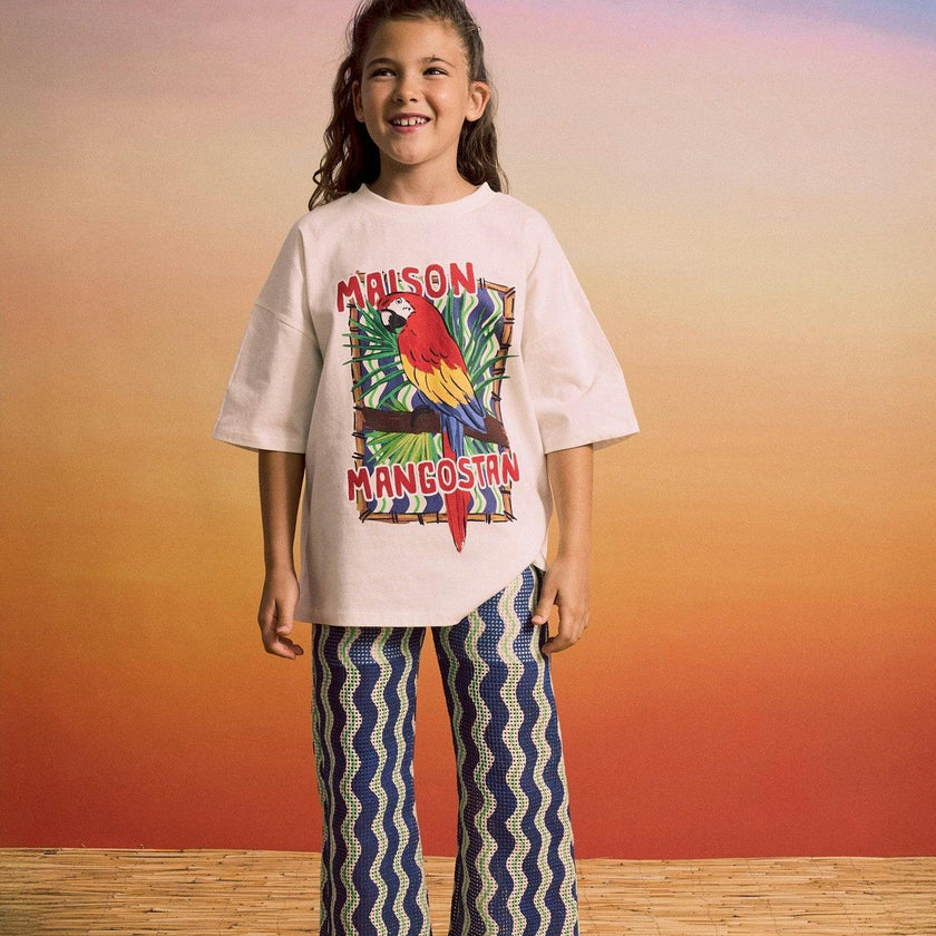 WAVY KNIT PANTS BLUE