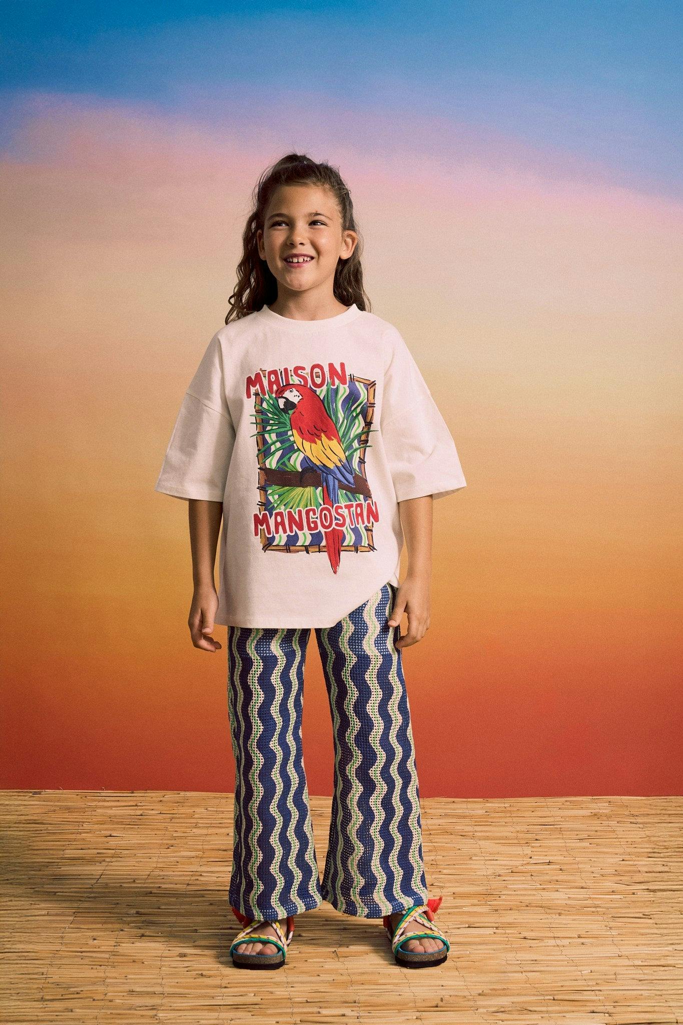 WAVY KNIT PANTS BLUE