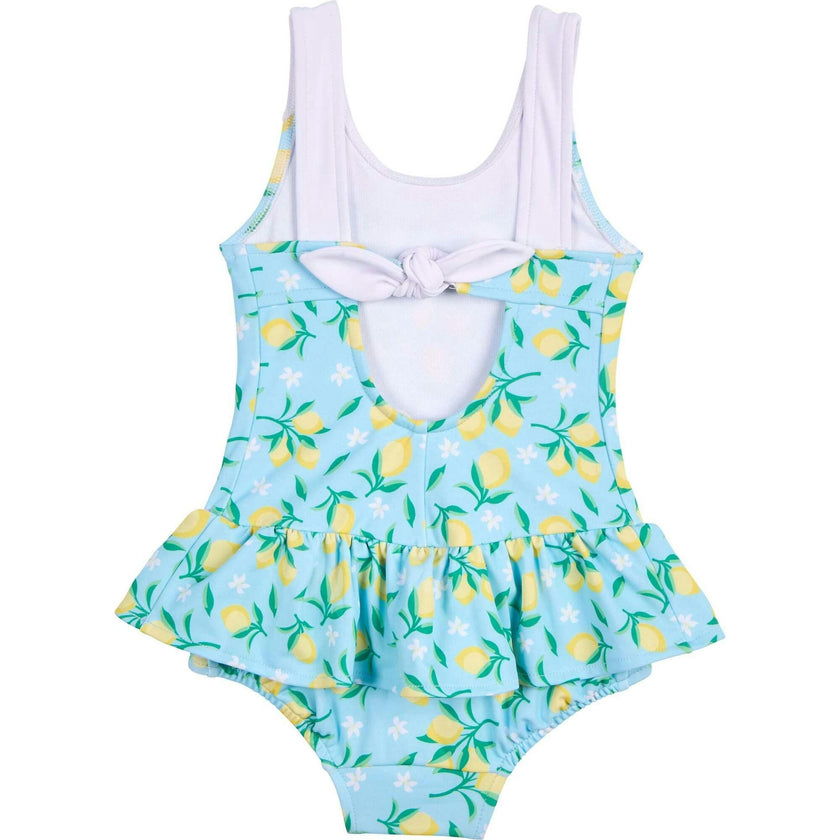 Lemon Print Skirted Swimsuit