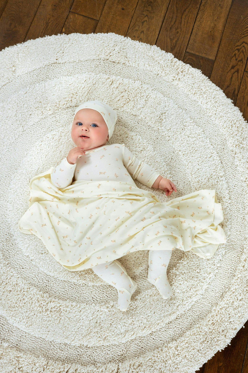 Bamboo Ribbed Floral Footie