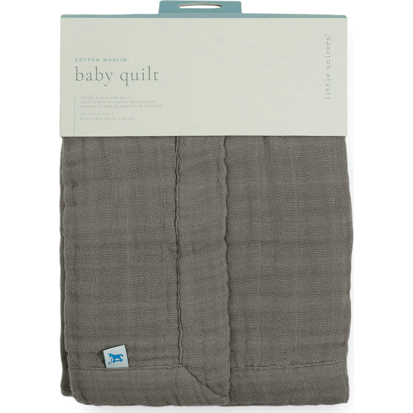 Cotton Muslin Baby Quilt - Mocha