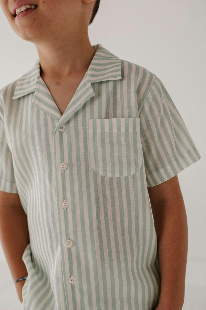 Boy's Linen Button Top