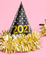 2027 NYE Mini Party Hats - 10 paper cone hats
