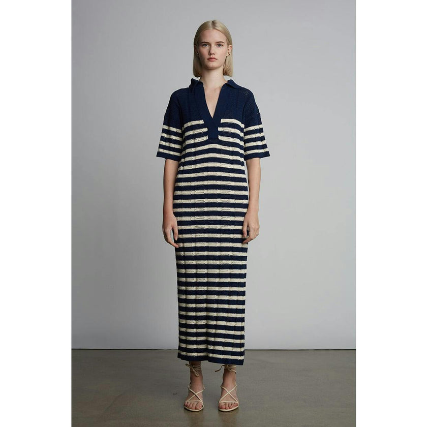 EMMIE STRIPE DRESS | NAVY + IVORY STRIPE