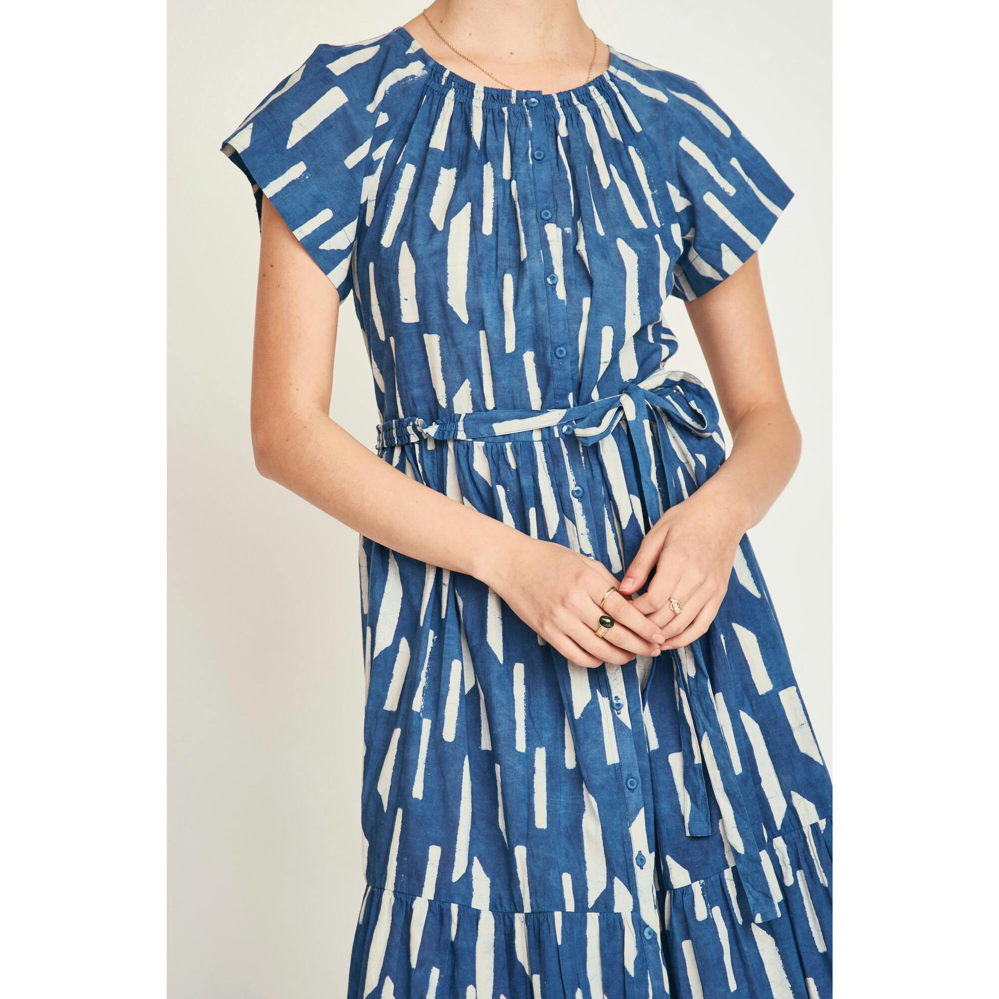 Vienna Maxi Dress in Indigo Rainfall