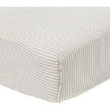 Organic Cotton Muslin Crib Sheet - Sand Stripe