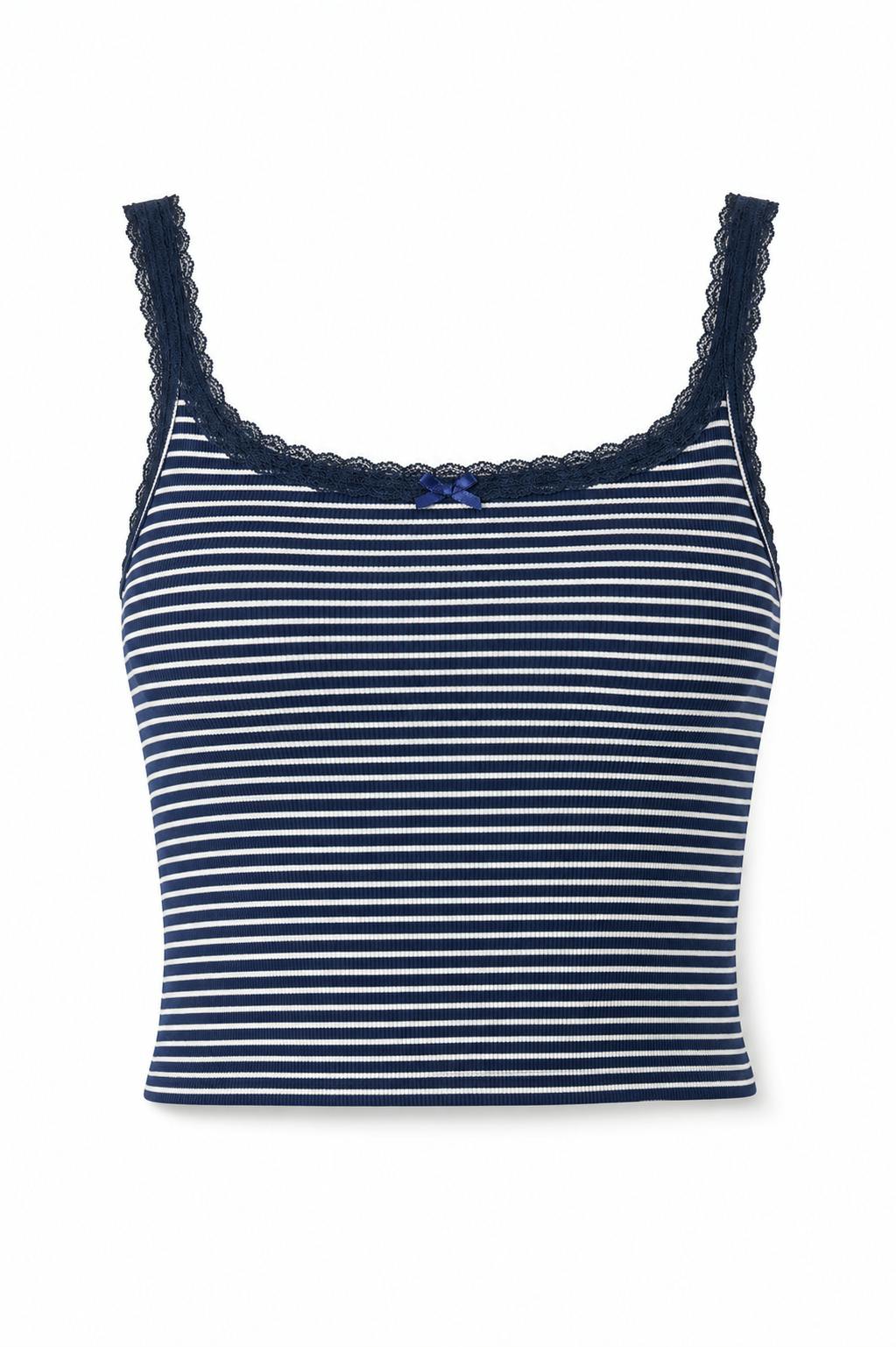 Lizzie Navy and White Stripe Tank