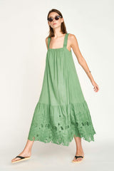 Monaco Dress in Mint Embroidered Deco (Starts Shipping April 10th)