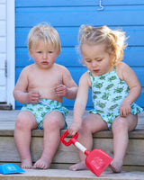 Baby Peplum Swimsuit in Turtle