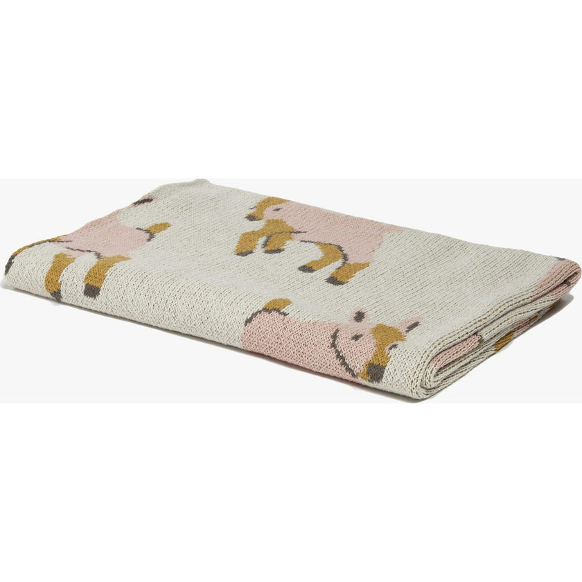 Baby Cotton Knit Blanket - Goat