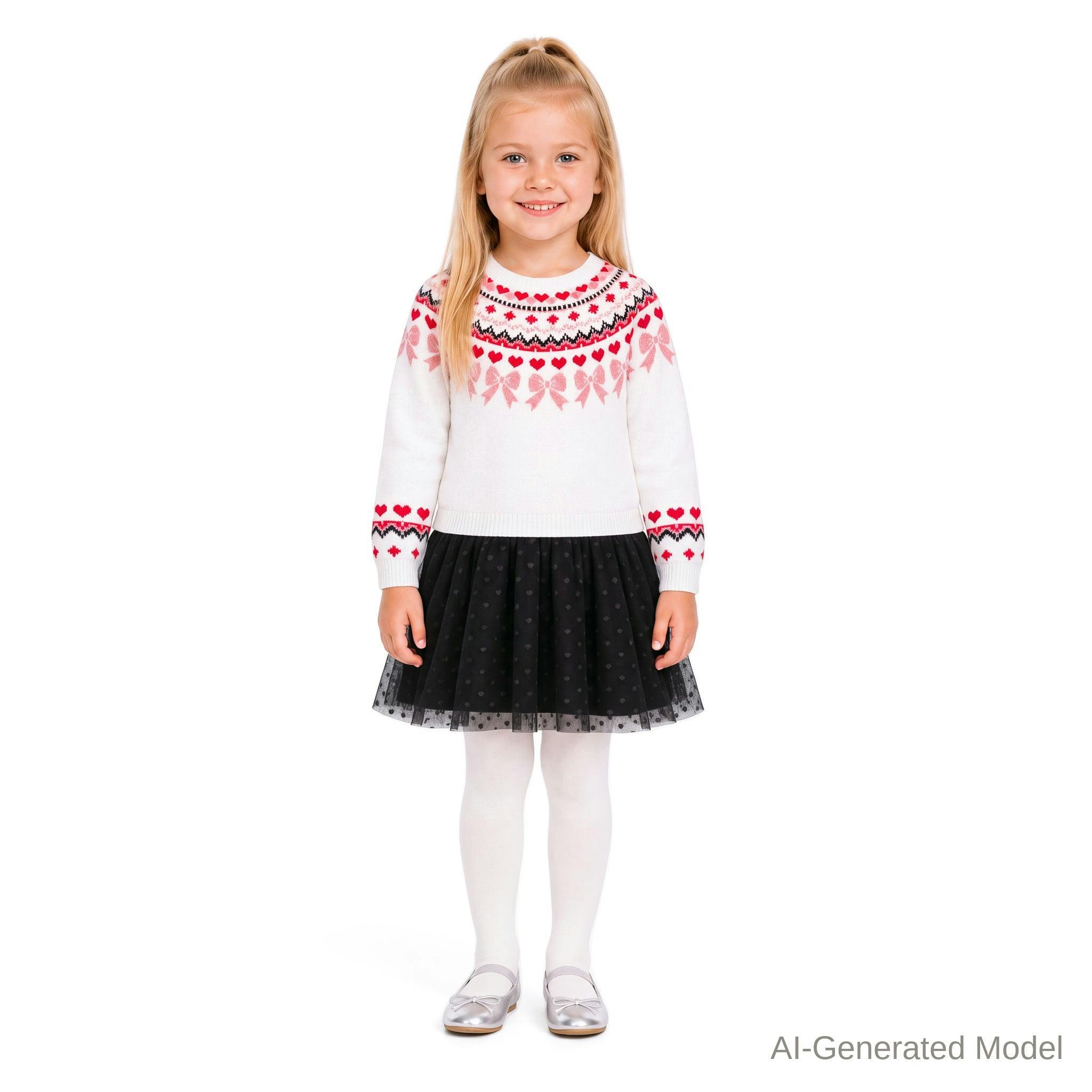 Girls Fair Isle Sweater Dress | Hearts & Bows