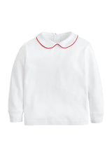 Piped Peter Pan Shirt - Red