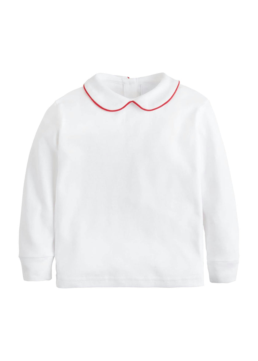 Piped Peter Pan Shirt - Red