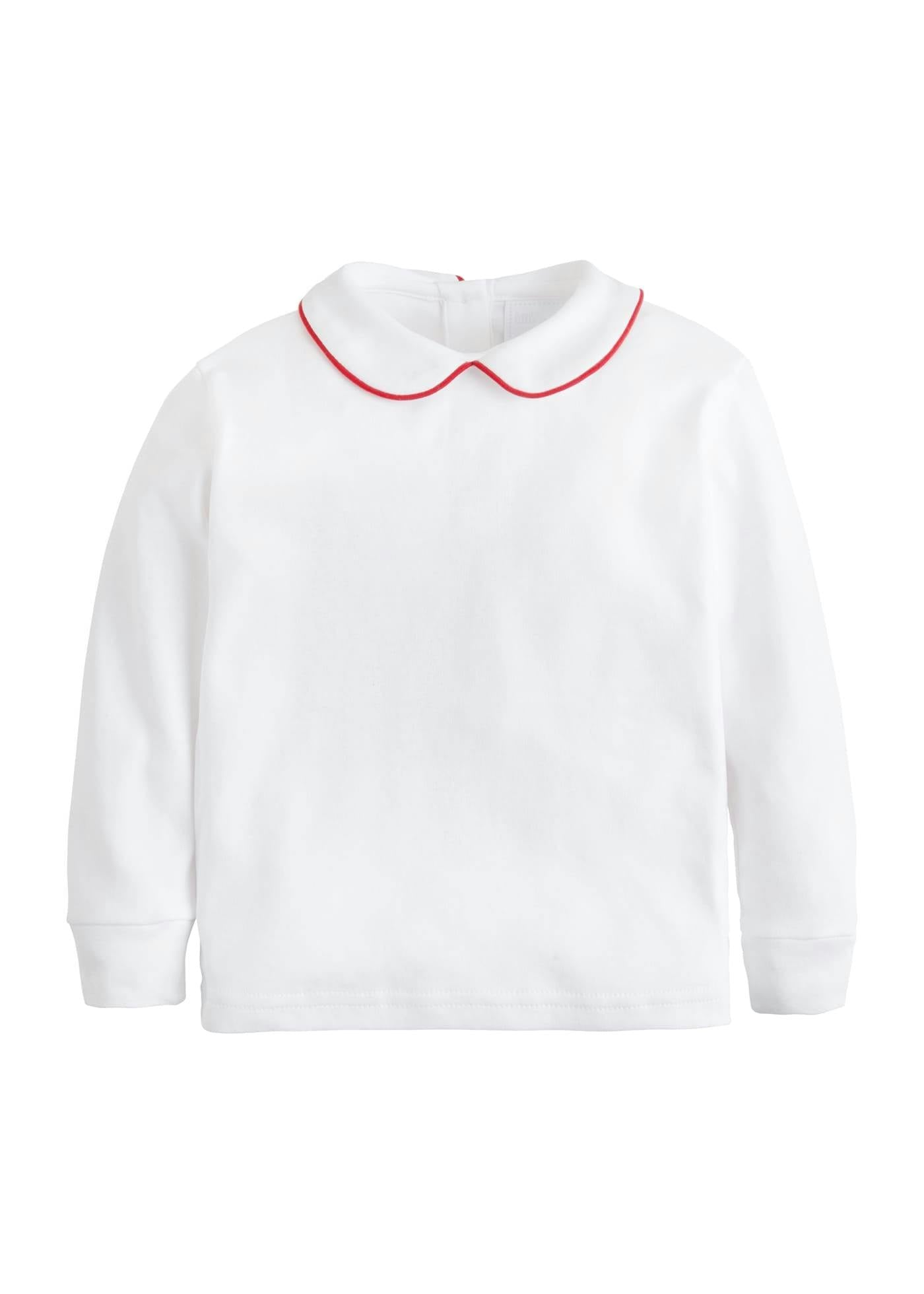 Piped Peter Pan Shirt - Red