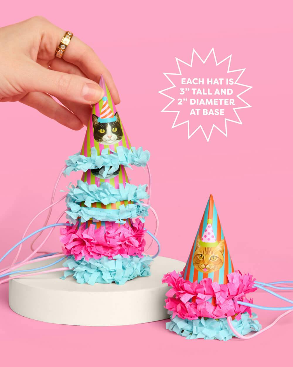 Cat Mini Party Hats - 10 paper hats
