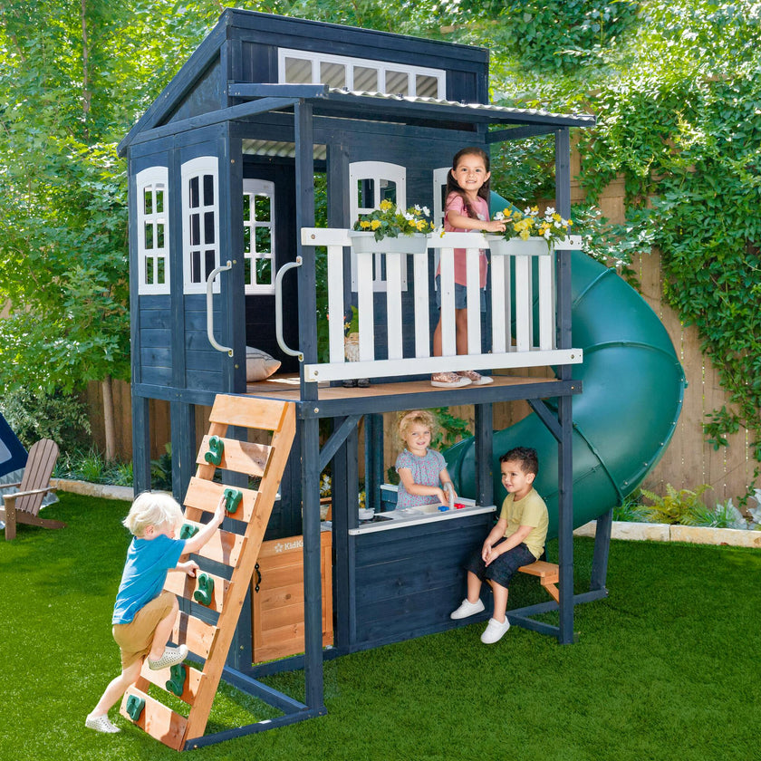 Cozy Escape Wooden Outdoor Two Story Playhouse