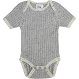 Ribbed Knit Short Sleeve Retro Bodysuit