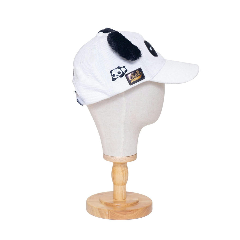 Corduroy Baseball Hat – Panda Face with Furry Ears