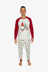 Men Two Piece Christmas Pajama Set Holiday Print