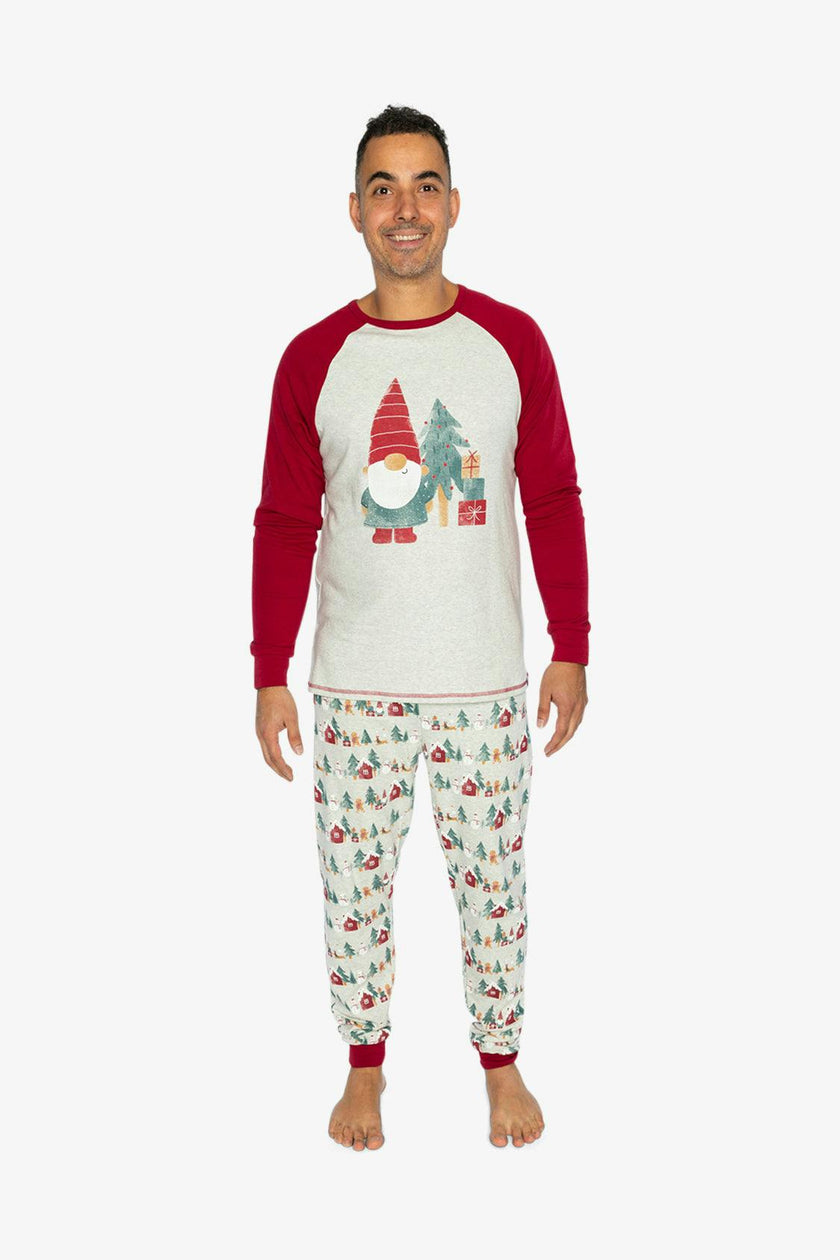 Men Two Piece Christmas Pajama Set Holiday Print