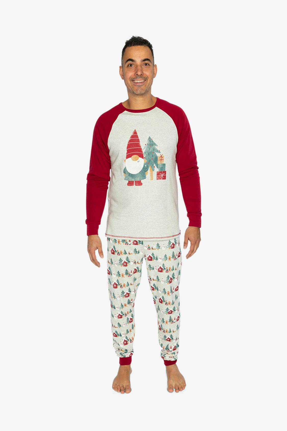 Men Two Piece Christmas Pajama Set Holiday Print